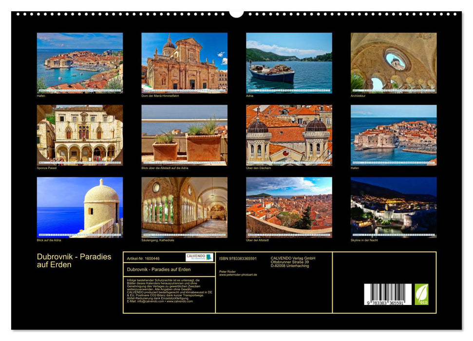 Dubrovnik – Paradis sur Terre (Calvendo Premium Calendrier mural 2024) 