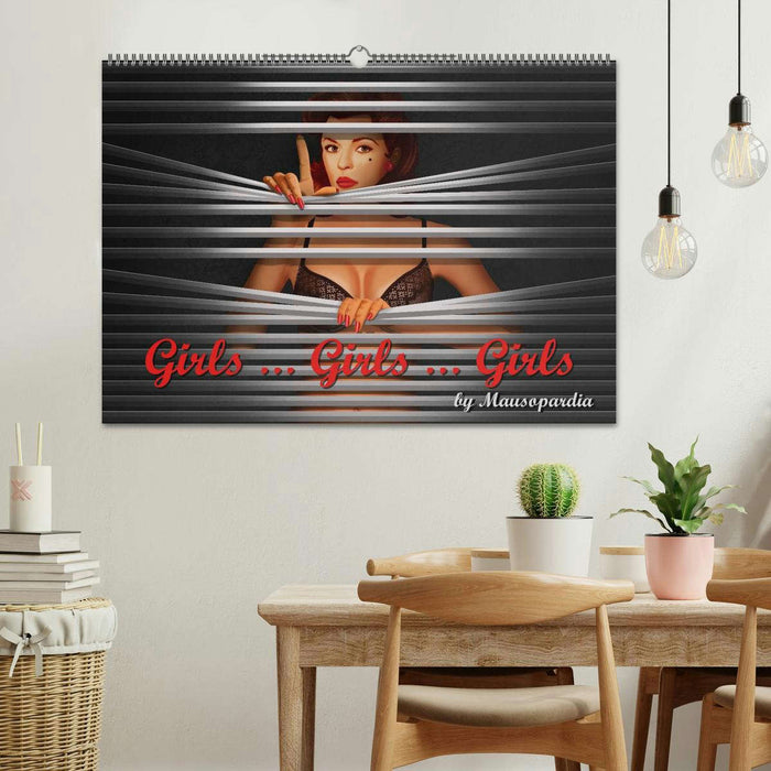 Girls ... Girls ... Girls by Mausopardia (CALVENDO wall calendar 2024) 