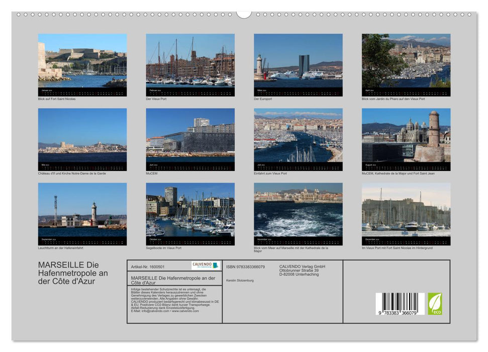 MARSEILLE - Die Hafenmetropole an der Côte d'Azur (CALVENDO Premium Wandkalender 2024)