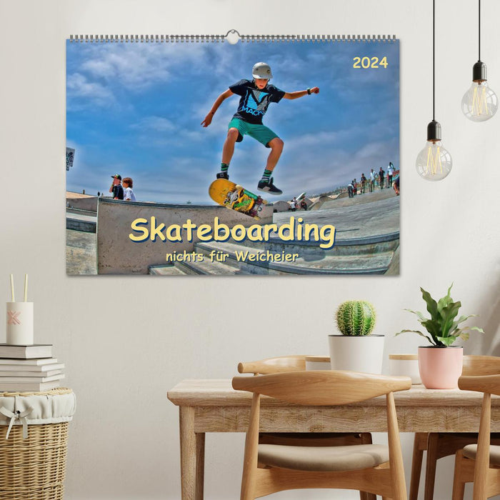 Le skateboard - pas pour les mauviettes (calendrier mural CALVENDO 2024) 
