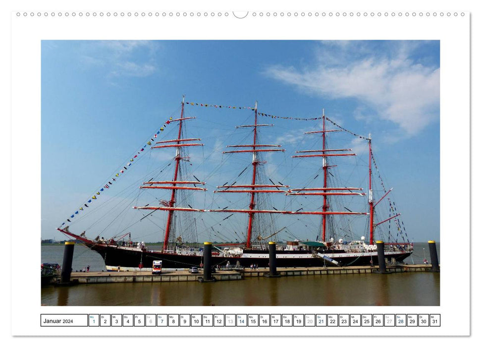 Segelspektakel in Bremerhaven. Die Sail (CALVENDO Premium Wandkalender 2024)