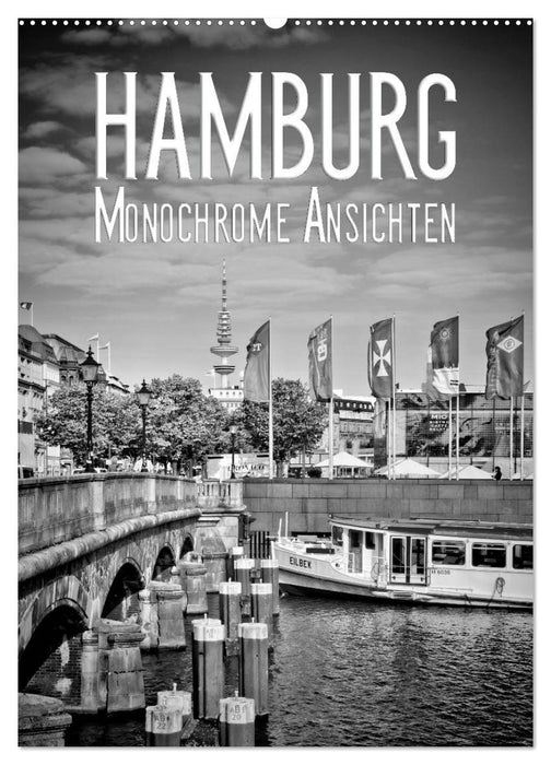 HAMBURG Monochrome Ansichten (CALVENDO Wandkalender 2024)