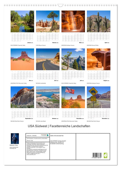 USA Southwest Multifaceted Landscapes (CALVENDO Wall Calendar 2024) 