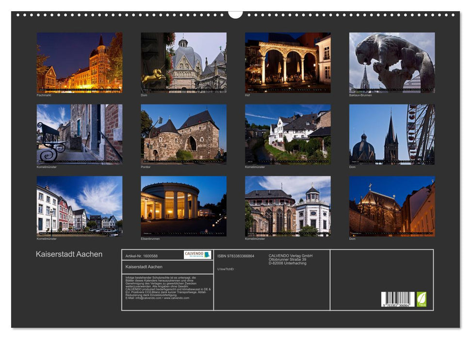Imperial City of Aachen (CALVENDO Wall Calendar 2024) 