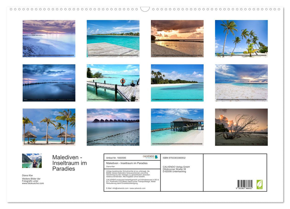 Maldives - Rêve d'île au paradis (Calendrier mural CALVENDO 2024) 