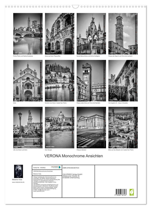 VERONA Monochrome Views (CALVENDO Wall Calendar 2024) 
