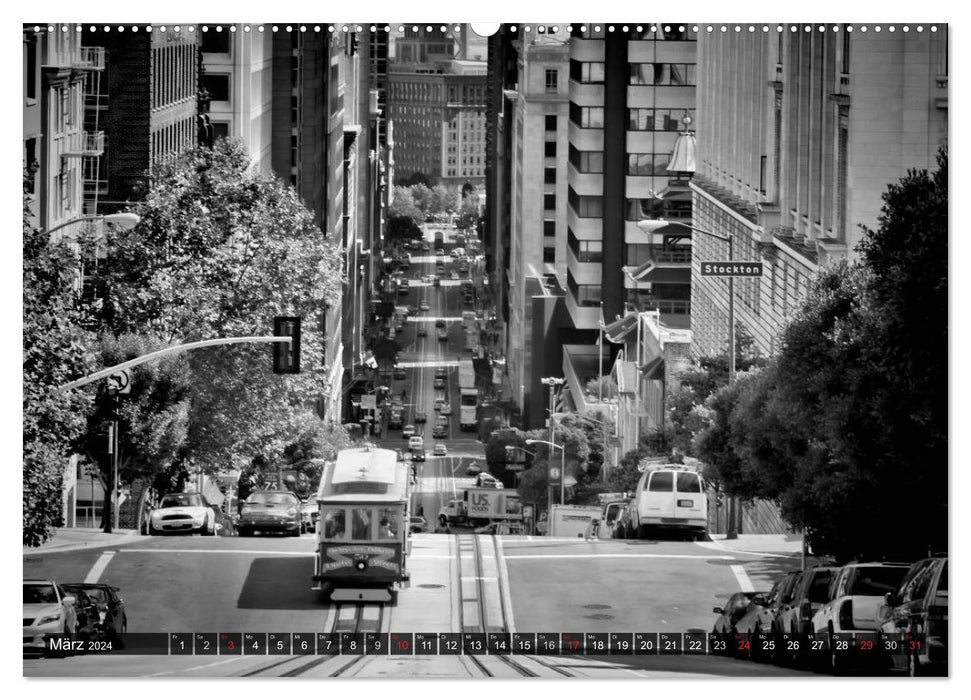 SAN FRANCISCO Monochrome Views (CALVENDO Wall Calendar 2024) 