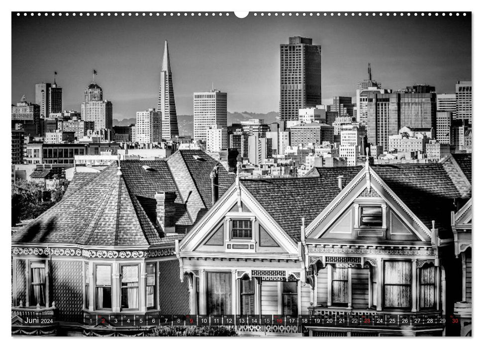 SAN FRANCISCO Monochrome Views (CALVENDO Wall Calendar 2024) 