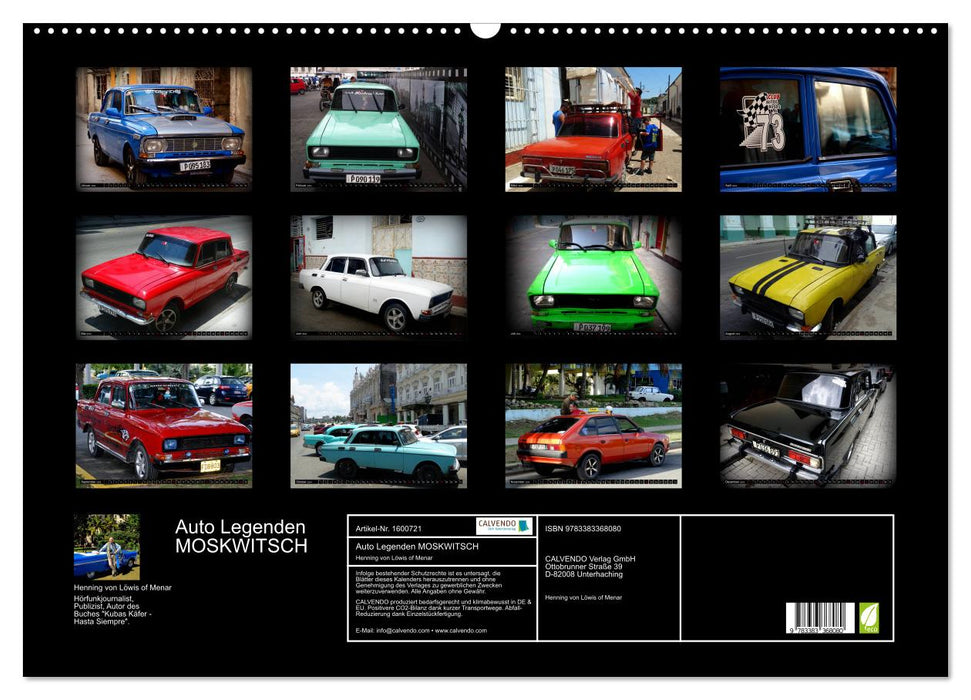 Car Legends MOSKWITSCH (CALVENDO Wall Calendar 2024) 