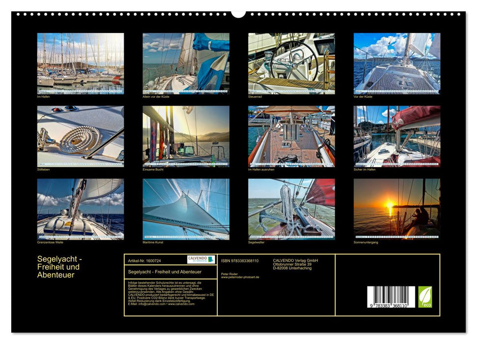 Sailing yacht - freedom and adventure (CALVENDO Premium wall calendar 2024) 