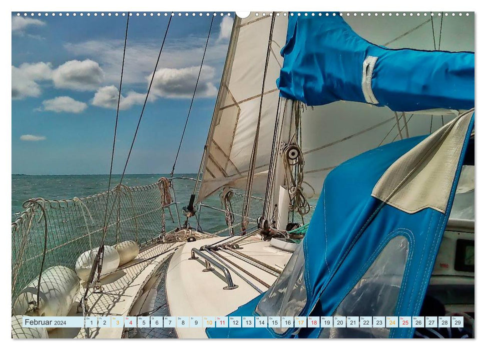 Sailing yacht - freedom and adventure (CALVENDO Premium wall calendar 2024) 
