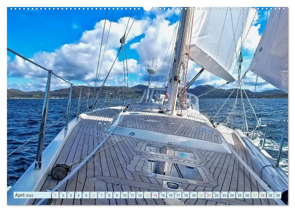 Sailing yacht - freedom and adventure (CALVENDO Premium wall calendar 2024) 