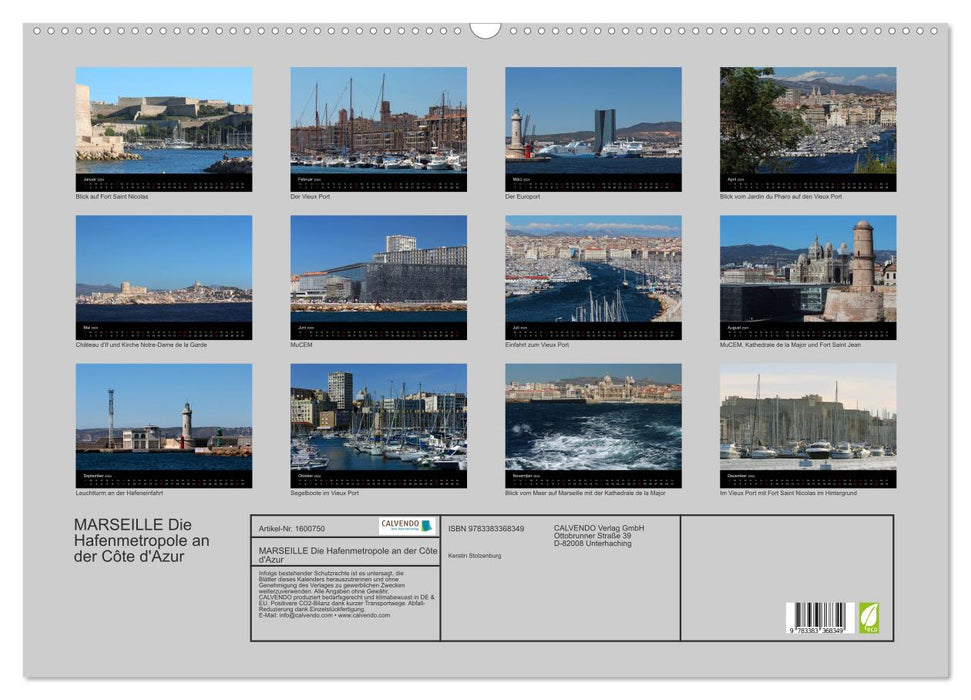 MARSEILLE - The port metropolis on the Côte d'Azur (CALVENDO wall calendar 2024) 