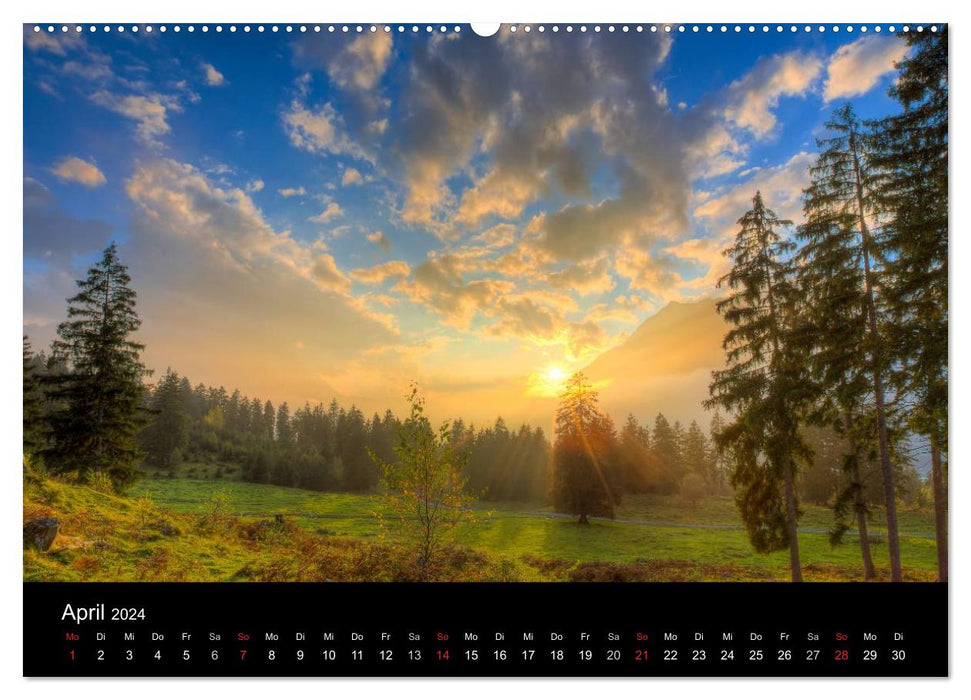Light over Upper Bavarian mountains and lakes (CALVENDO Premium Wall Calendar 2024) 