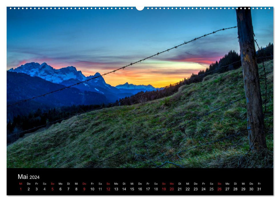 Light over Upper Bavarian mountains and lakes (CALVENDO Premium Wall Calendar 2024) 