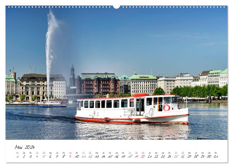 Mit Hamburg durchs Jahr 2024 (CALVENDO Premium Wandkalender 2024)