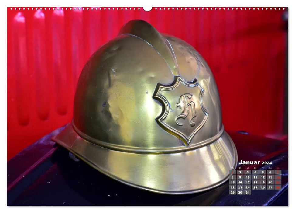 Historische Feuerwehrhelme (CALVENDO Wandkalender 2024)