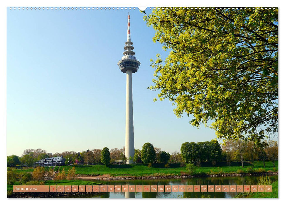 Mannheim - Stadt im Quadrat (CALVENDO Premium Wandkalender 2024)