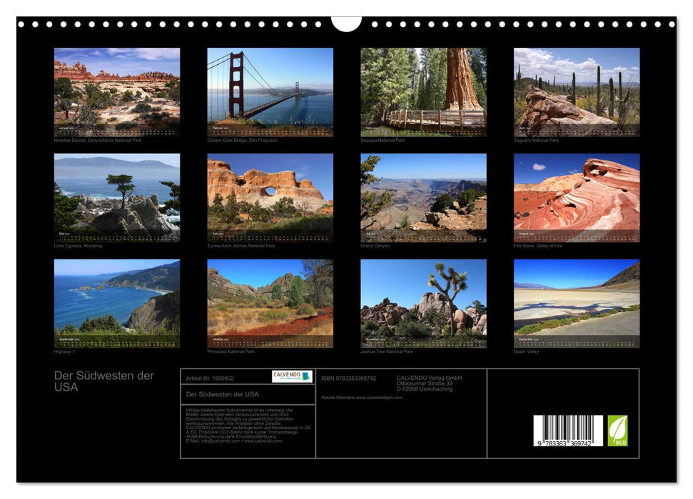 The Southwest of the USA (CALVENDO wall calendar 2024) 