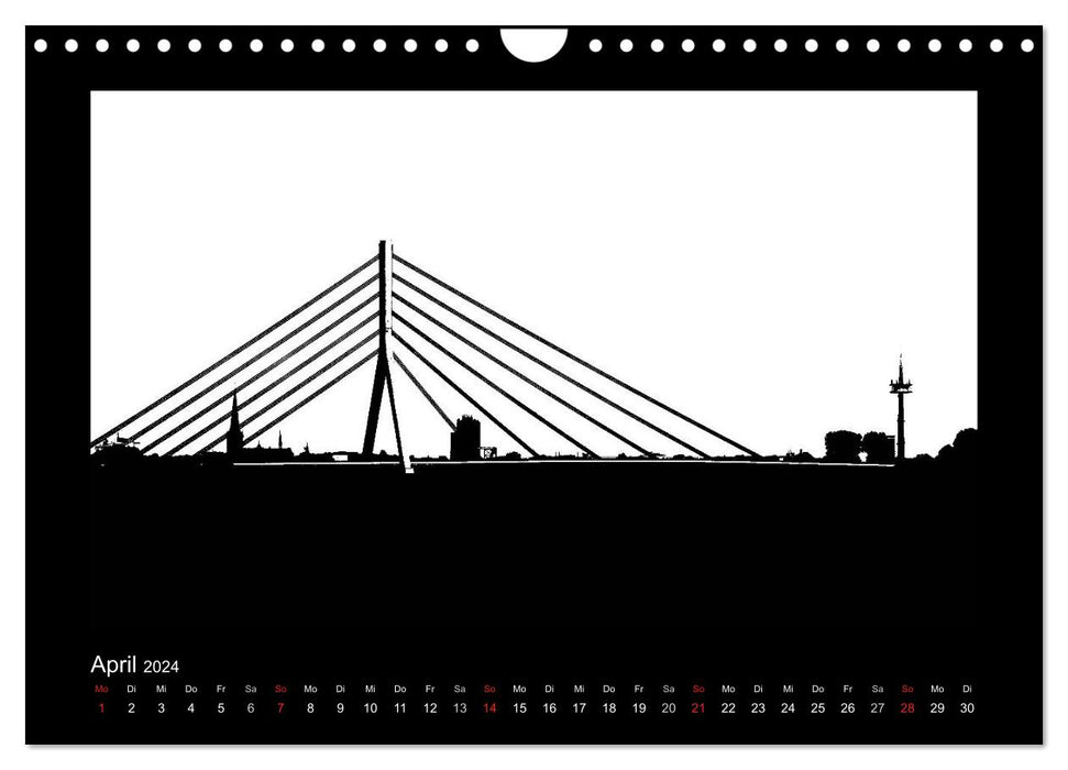 Ruhrpott und Niederrhein in Schwarzweiß (CALVENDO Wandkalender 2024)