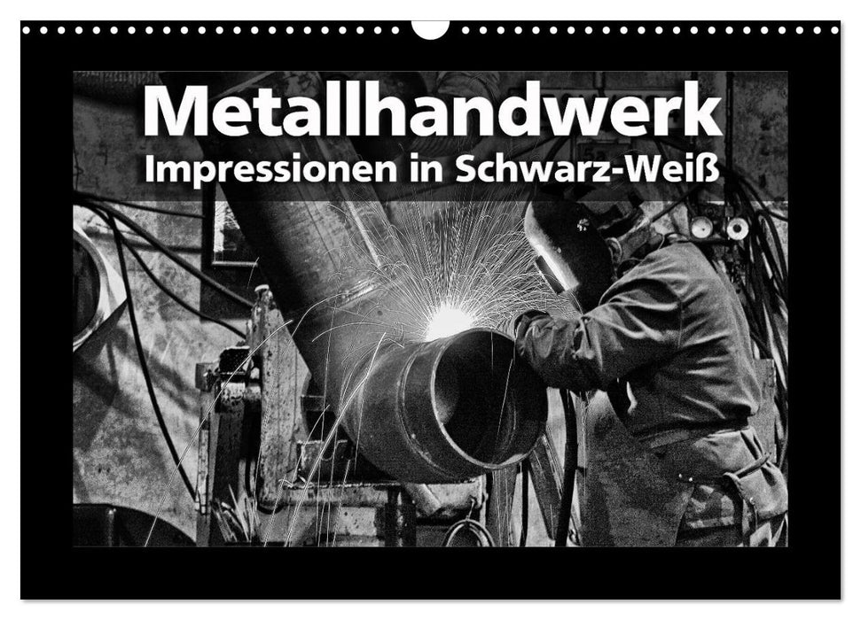 Metal crafts - impressions in black and white (CALVENDO wall calendar 2024) 