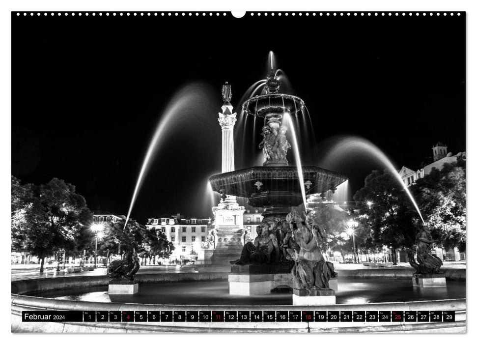 Lisbon Fascination Black White (CALVENDO Premium Wall Calendar 2024) 