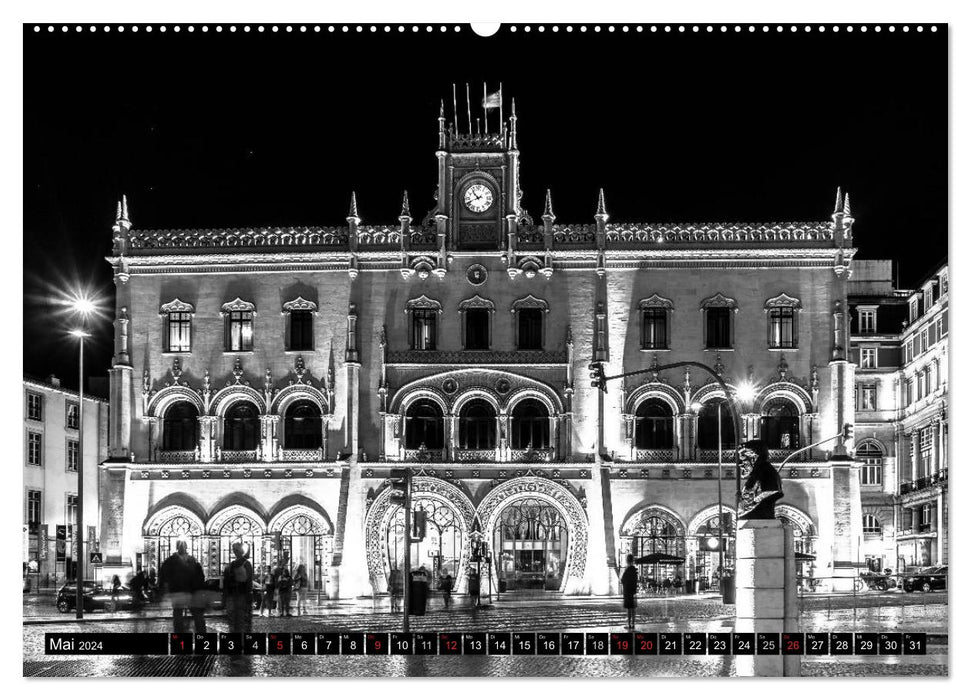 Lisbon Fascination Black White (CALVENDO Premium Wall Calendar 2024) 