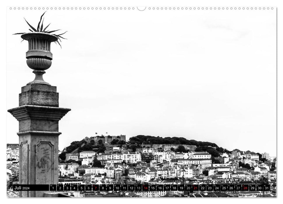 Lisbon Fascination Black White (CALVENDO Premium Wall Calendar 2024) 