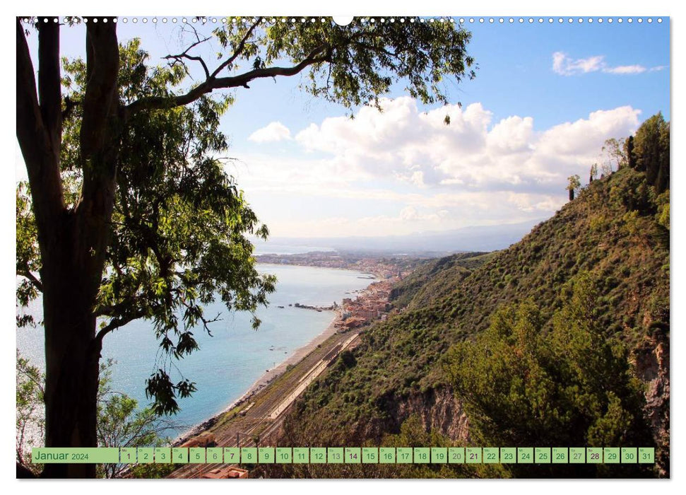 Taormina, the city with a view of Mount Etna (CALVENDO Premium Wall Calendar 2024) 