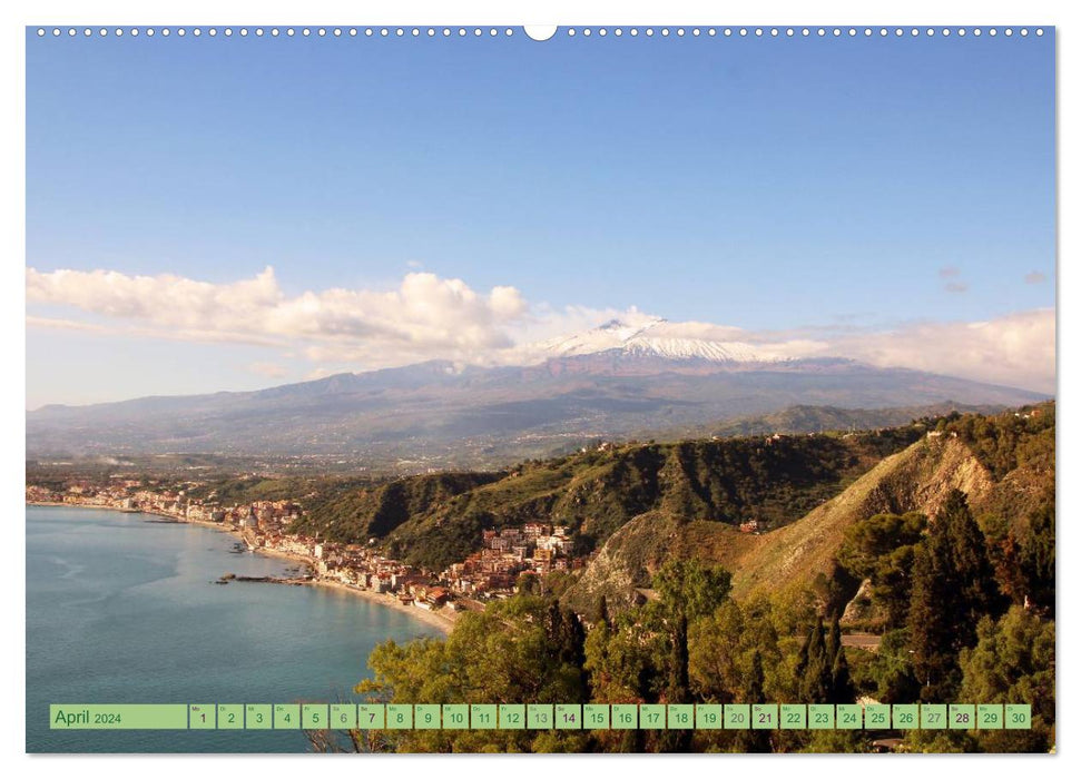 Taormina, the city with a view of Mount Etna (CALVENDO Premium Wall Calendar 2024) 