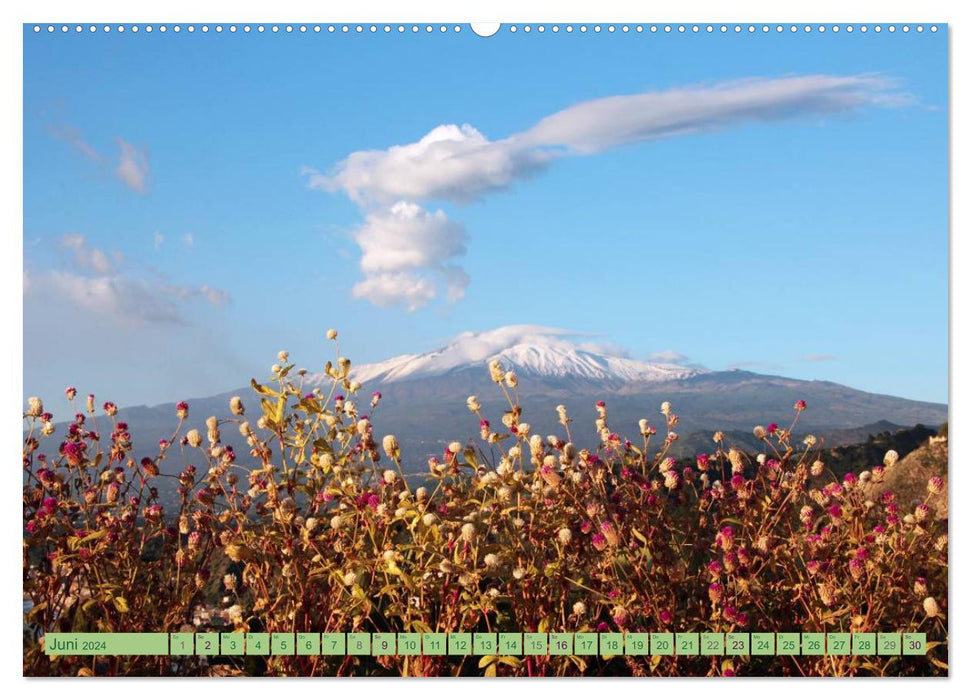 Taormina, the city with a view of Mount Etna (CALVENDO Premium Wall Calendar 2024) 