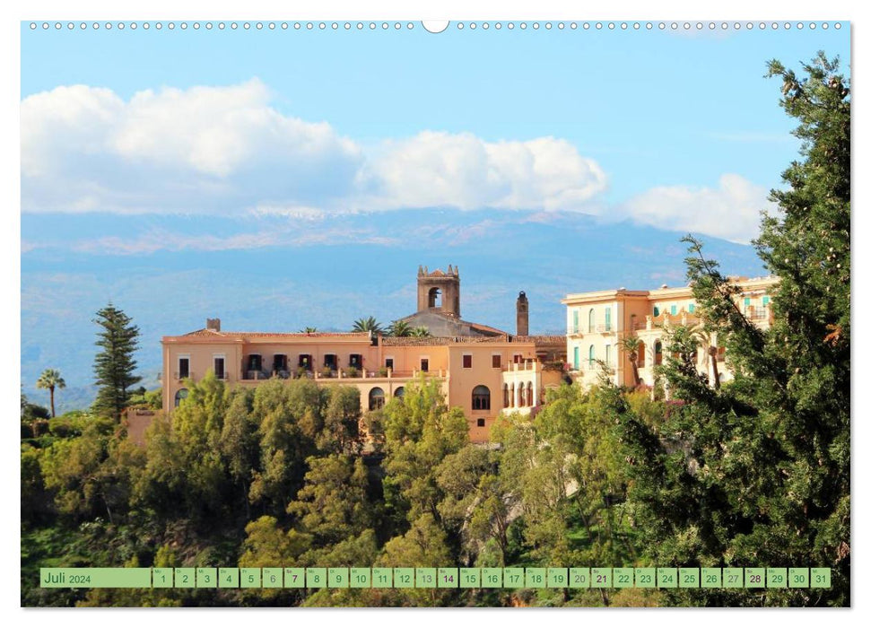 Taormina, die Stadt mit Blick auf den Ätna (CALVENDO Premium Wandkalender 2024)
