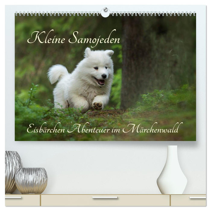 Kleine Samojeden - Eisbärchen Abenteuer im Märchenwald (CALVENDO Premium Wandkalender 2024)