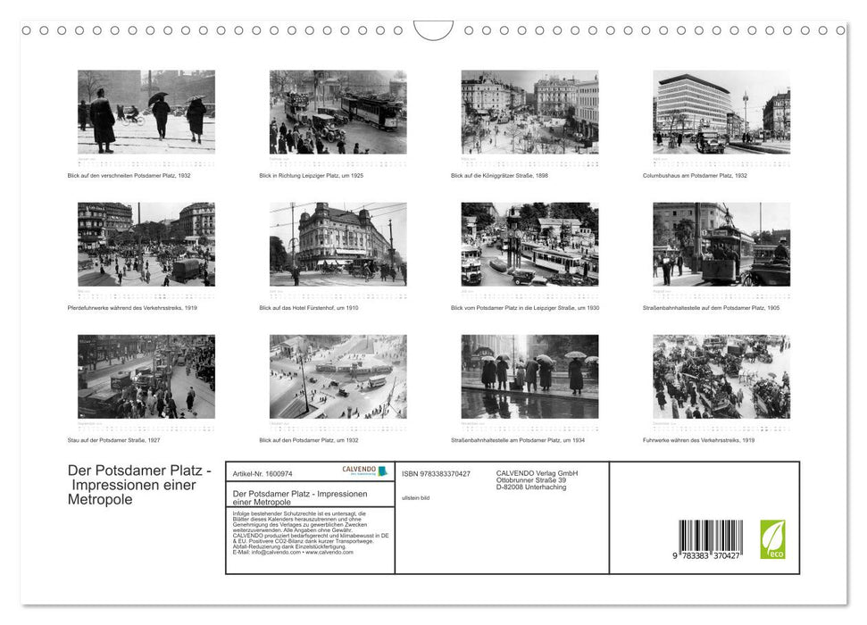Der Potsdamer Platz - Impressionen einer Metropole (CALVENDO Wandkalender 2024)