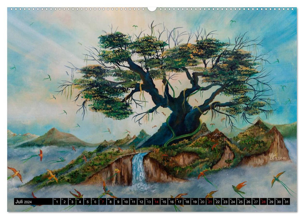 Dream Tree Worlds – Peintures de Conny Krakowski (Calvendo Premium Wall Calendar 2024) 