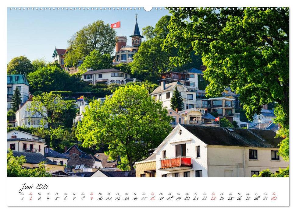 With Hamburg through the year 2024 (CALVENDO wall calendar 2024) 