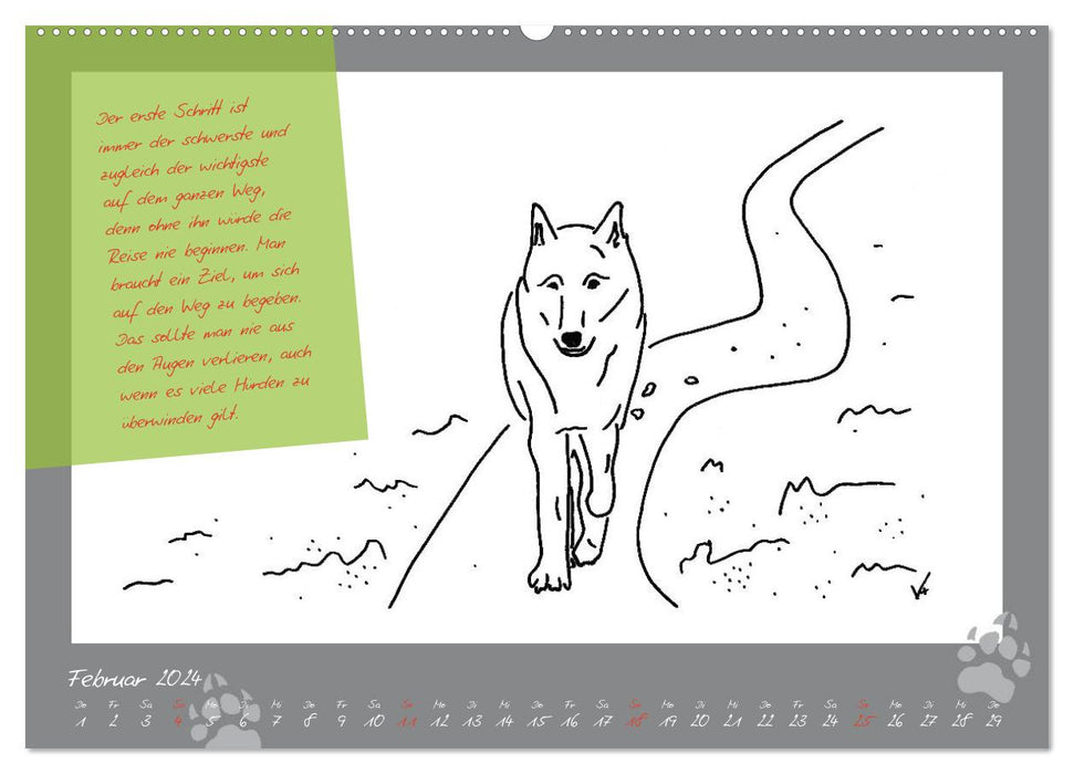 The Little BIG Wolf - Calendrier (Calvendo Premium Wall Calendar 2024) 