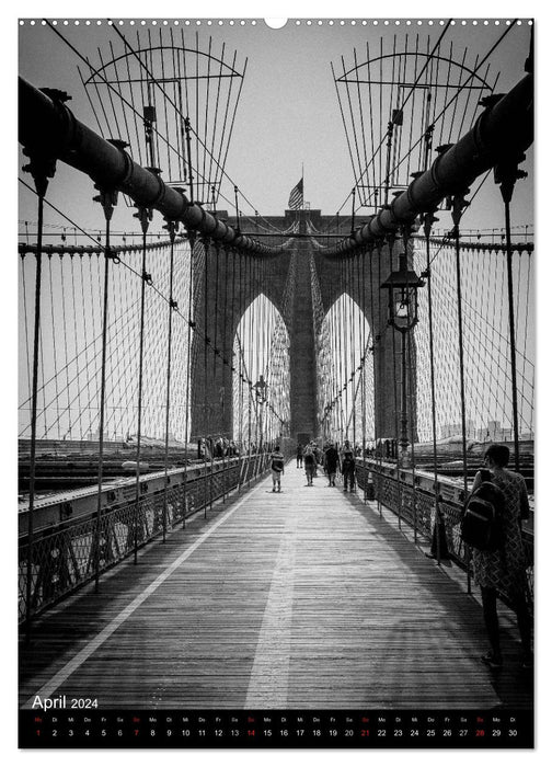 New York City Black on White (CALVENDO Premium Wall Calendar 2024) 