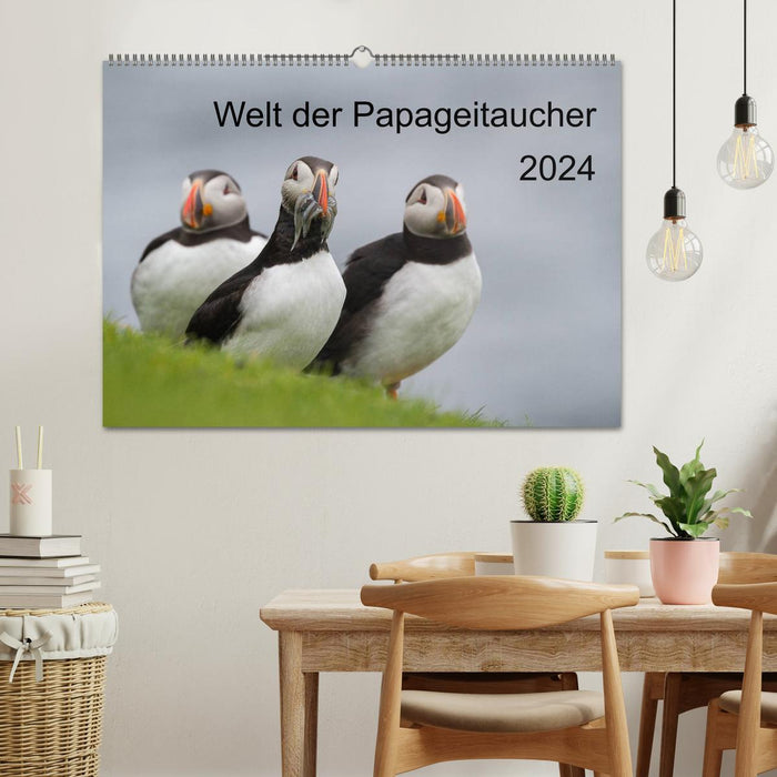World of Puffins (CALVENDO Wall Calendar 2024) 