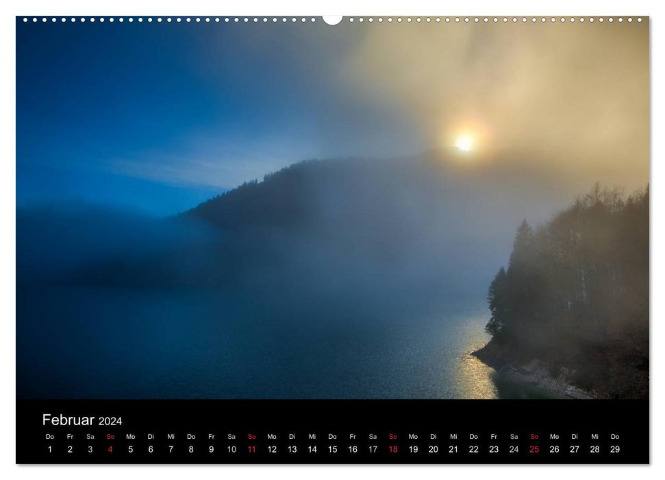 Lumière sur les montagnes et les lacs de Haute-Bavière (calendrier mural CALVENDO 2024) 