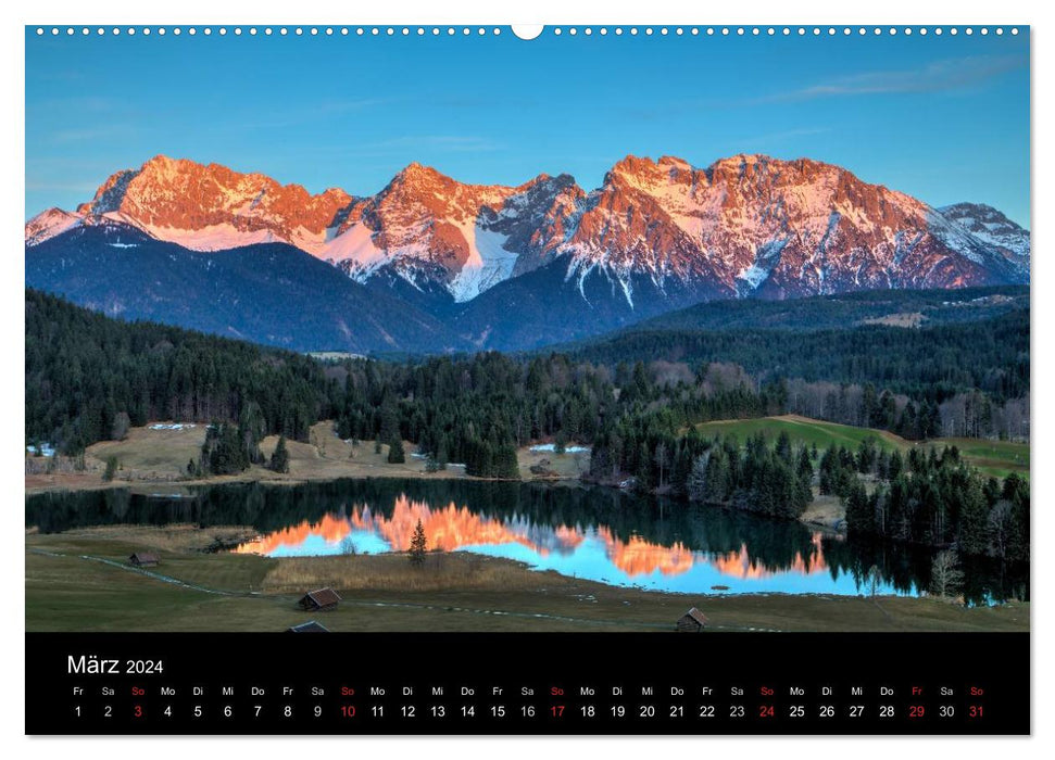 Light over Upper Bavarian mountains and lakes (CALVENDO wall calendar 2024) 