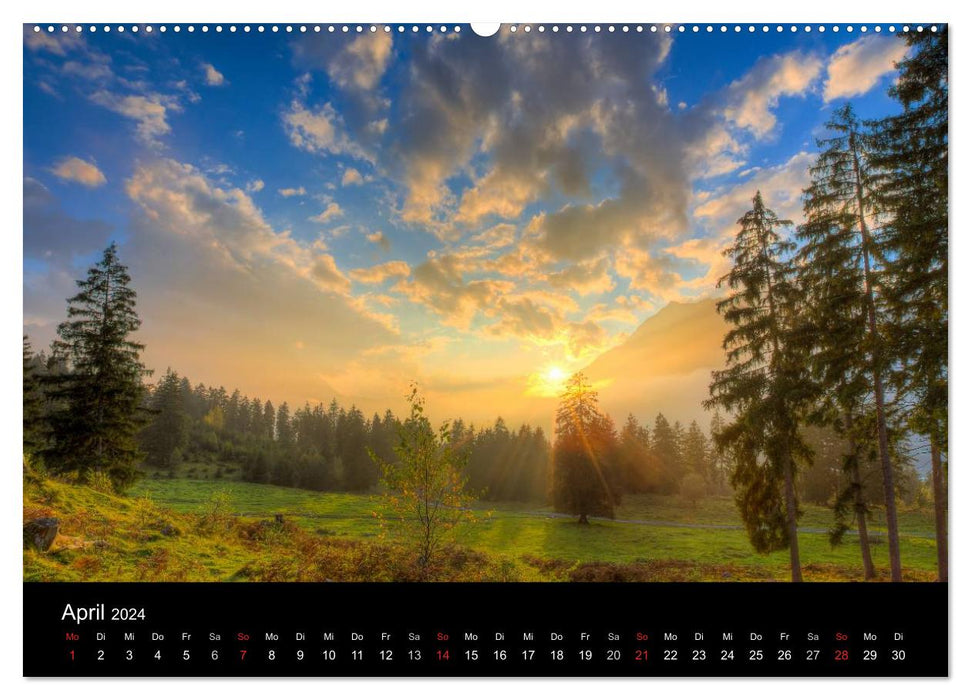 Light over Upper Bavarian mountains and lakes (CALVENDO wall calendar 2024) 