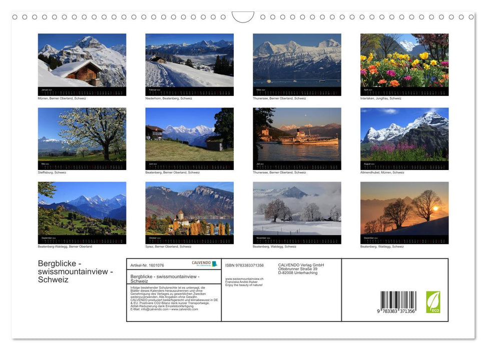 Bergblicke - swissmountainview.ch (CALVENDO Wandkalender 2024)