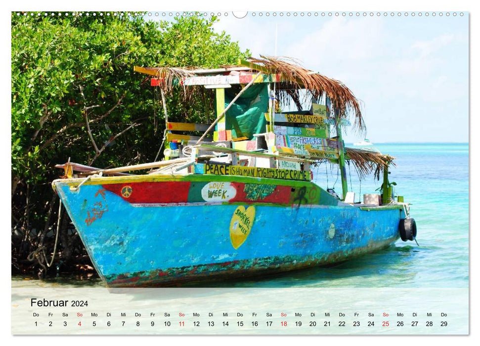 Belize. Caribbean Pearl Caye Caulker (CALVENDO Wall Calendar 2024) 