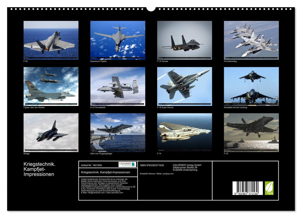 War technology. Fighter jet impressions (CALVENDO Premium wall calendar 2024) 