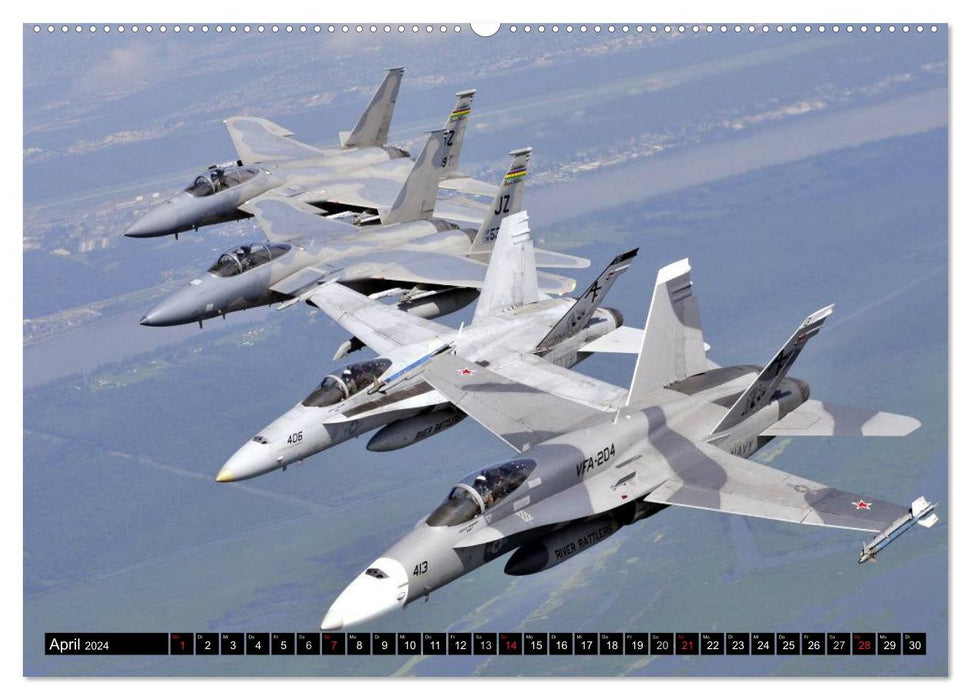 Kriegstechnik. Kampfjet-Impressionen (CALVENDO Premium Wandkalender 2024)