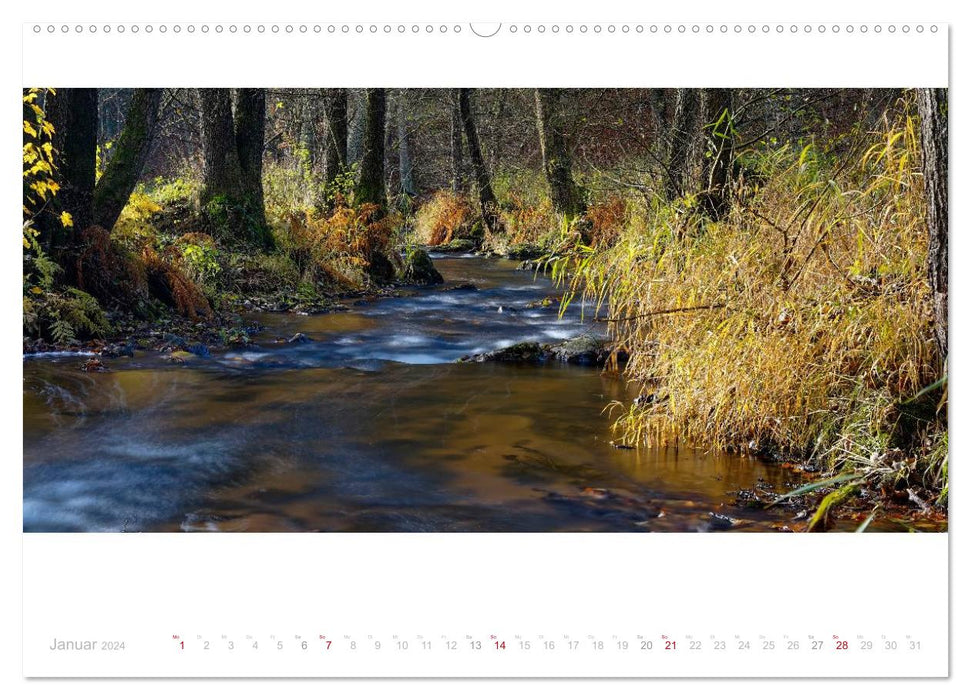Picturesque stream landscapes in the Bavarian Forest (CALVENDO Premium Wall Calendar 2024) 