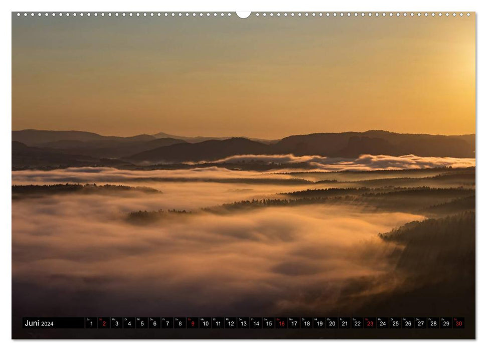 Nebelwelten Sächsische Schweiz (CALVENDO Premium Wandkalender 2024)