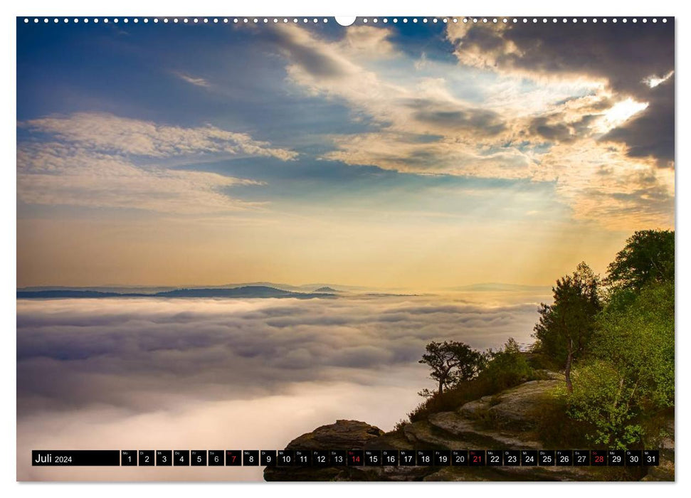 Nebelwelten Sächsische Schweiz (CALVENDO Premium Wandkalender 2024)