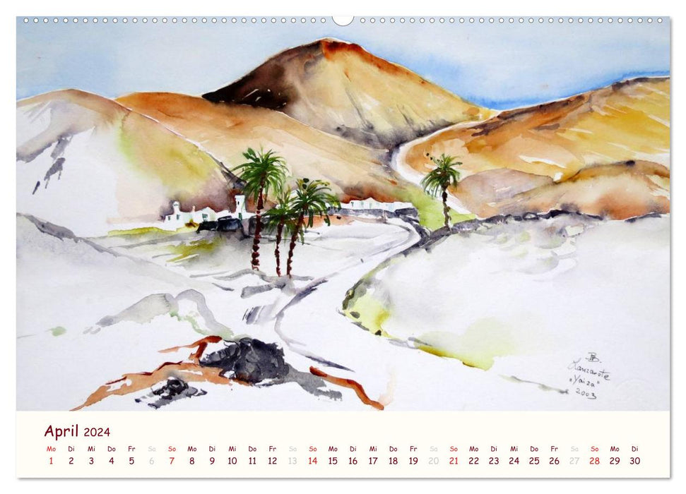 Lanzarote and Tenerife - Watercolors (CALVENDO wall calendar 2024) 